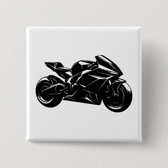 Futuristisches Sportmotorrad-Design Button (Vorderseite)
