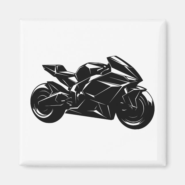Futuristisches Sportmotorrad-Design Magnet (Vorne)