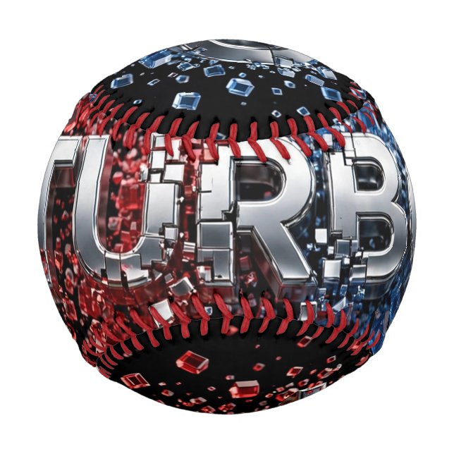 Futuristisches TURBO-Chromdesign 3D Baseball (Vorderseite)