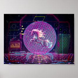 Futuristisches Unicorn Poster