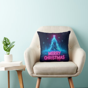 Futuristisches Weihnachtsglühdesign Kissen