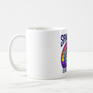 Futuristisches Wüstenwurm-Surf-Club-Synthwave-T-Sh Kaffeetasse