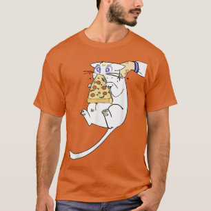 Fuuny Niedlich Anime kitty Cate isst Pizza für Kat T-Shirt