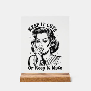 Fuuny Retro Lady Wortart Acrylschild