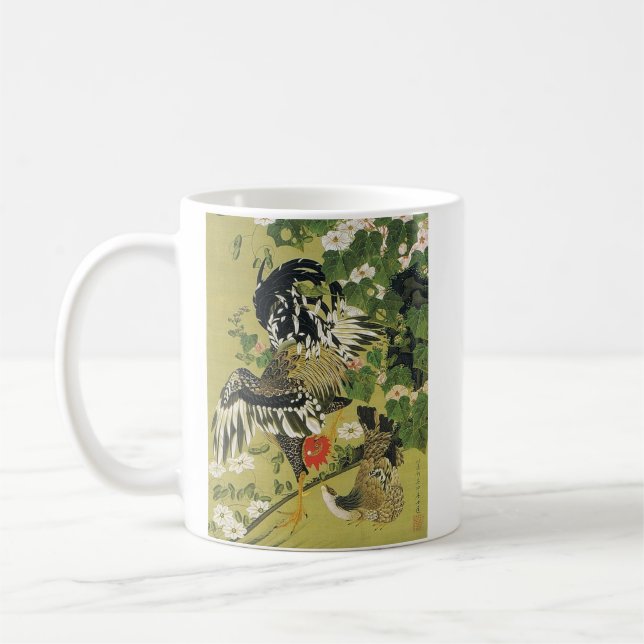 Fuyo Soukeizu Malerei von Ito Jakuchu Kaffeetasse (Links)