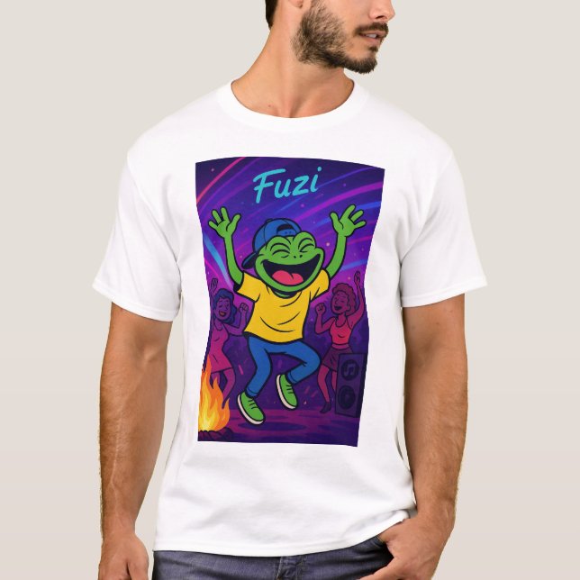 FUZI - Party Time! Dancing Frog Streetwear Shirt (Vorderseite)
