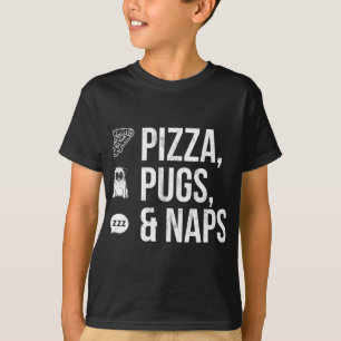 Fuzzo Zitat Pizza Mops und Nickerchen T-Shirt