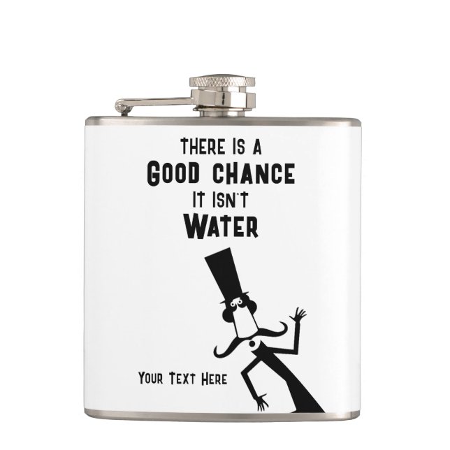 Fuzzo Zitat Schwarz-Weiß Vinyl Wrapped Flask Flachmann (Vorderseite)