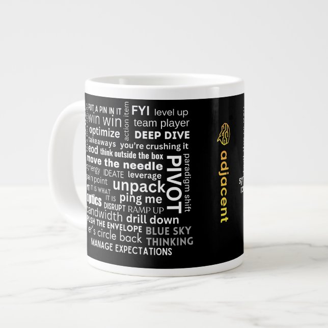 Fuzzword Cloud Custom Business Logo Tasse (Vorderseite Links)