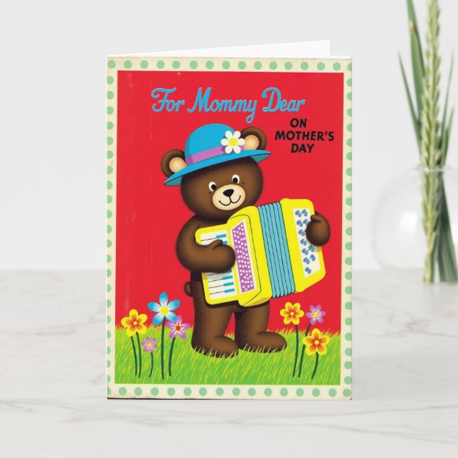 Fuzzy Bear Muttertag Musikkarte Karte (Vorderseite)