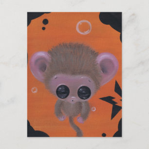 Fuzzy-Bubble-Affe-Postkarte Postkarte