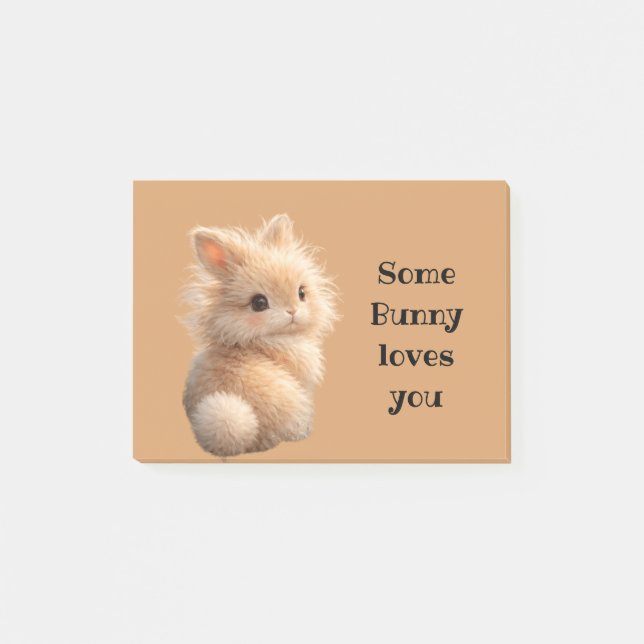 Fuzzy bunny: Some Bunny Loves You Post-it Klebezettel (Vorderseite)
