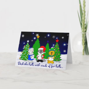 'Fuzzy Carolers' Feiertagskarte