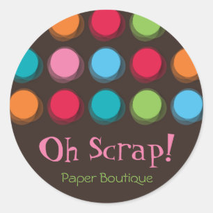 Fuzzy Color Dots Fun Gastgeschenke Label Sticker