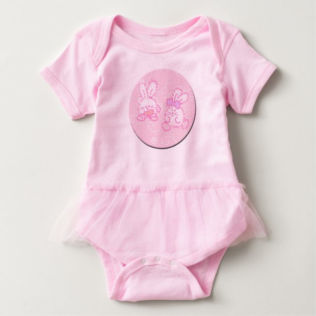 Fuzzy Cotton Schwanz Bunnies Baby T-shirt (Vorderseite)
