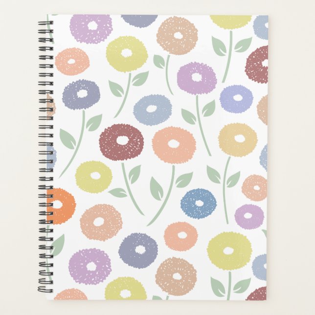 Fuzzy Flower Pattern Pastels Planer (Vorderseite)