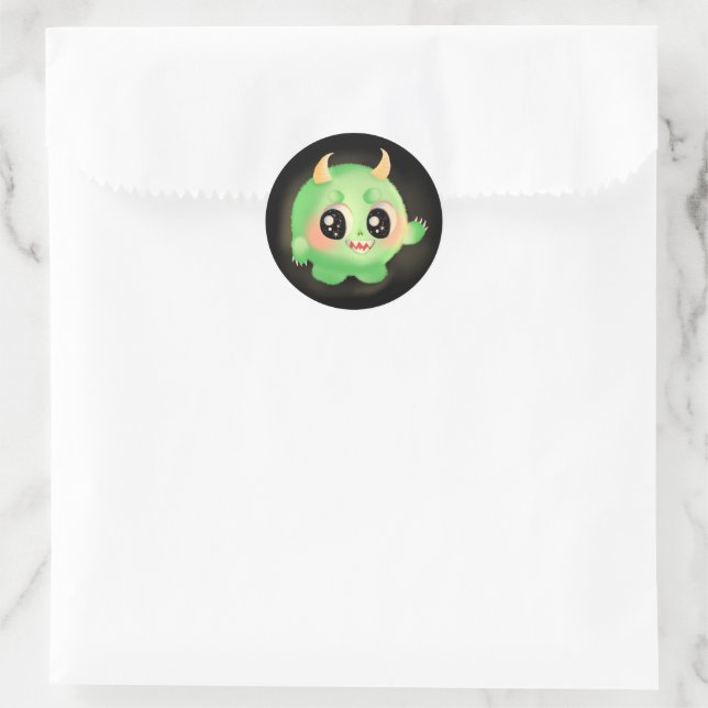 Fuzzy Friendly Monster Creature Sticker (Tasche)