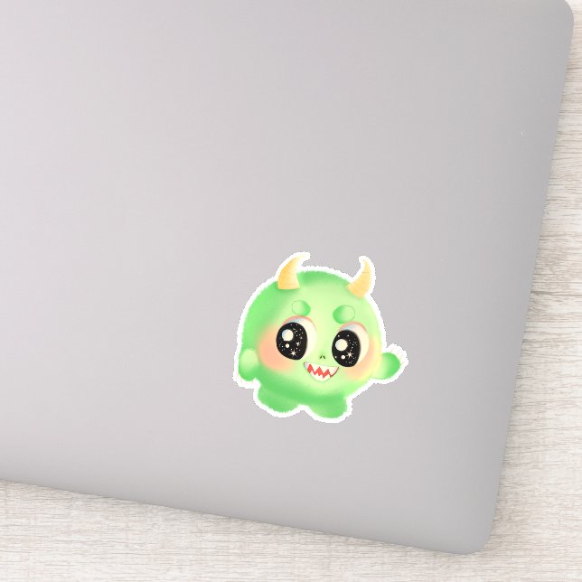 Fuzzy Friendly Monster Kreatur Aufkleber (Detail)