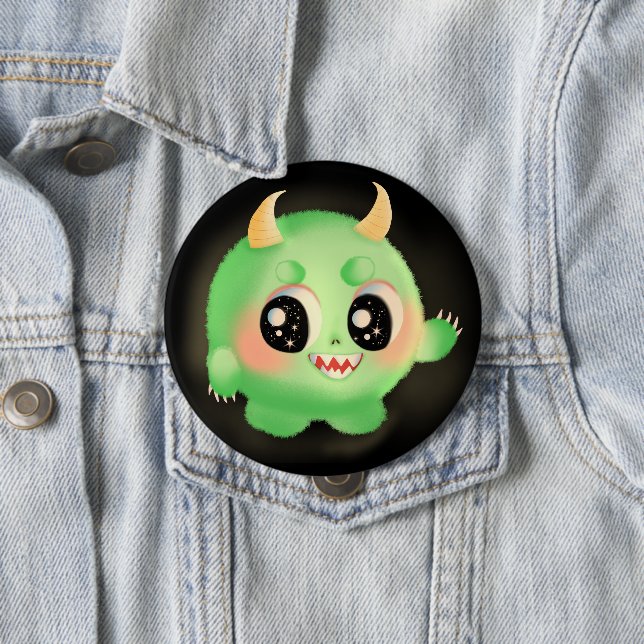 Fuzzy Friendly Monster Kreatur Button (Beispiel)