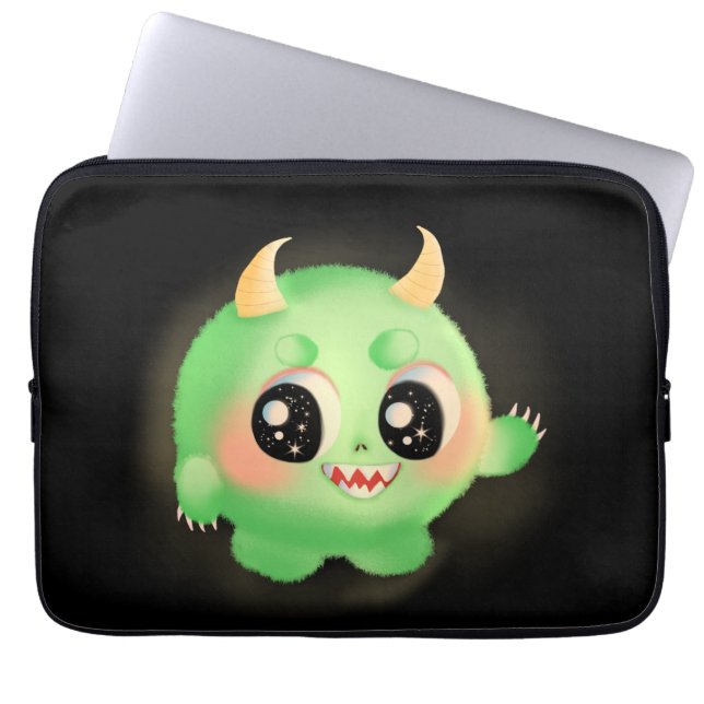 Fuzzy Friendly Monster Kreatur Laptopschutzhülle (Vorderseite)