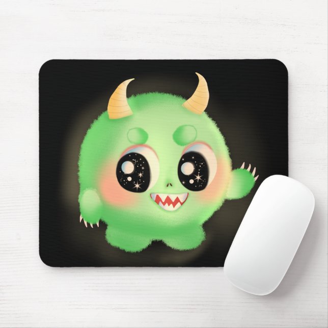 Fuzzy Friendly Monster Kreatur Mousepad (Mit Mouse)