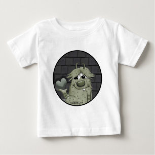 Fuzzy Green Monster mit Herz Baby T-shirt