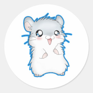 Fuzzy Hamster Runder Aufkleber