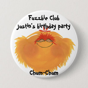 Fuzzy Monster Cartoon Character Button
