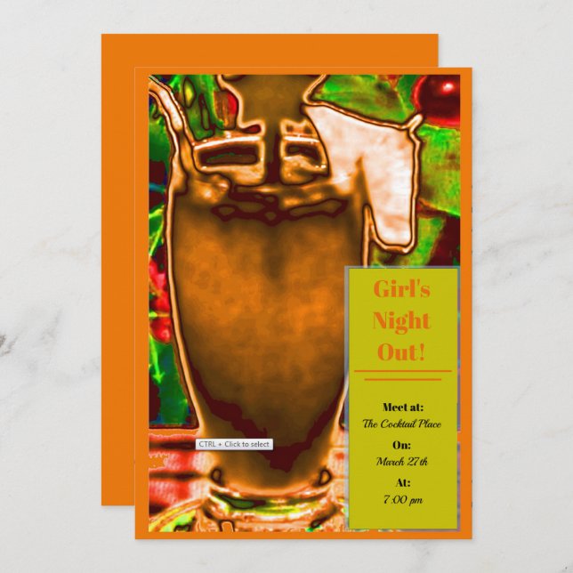 Fuzzy Navel Einladung (Vorne/Hinten)