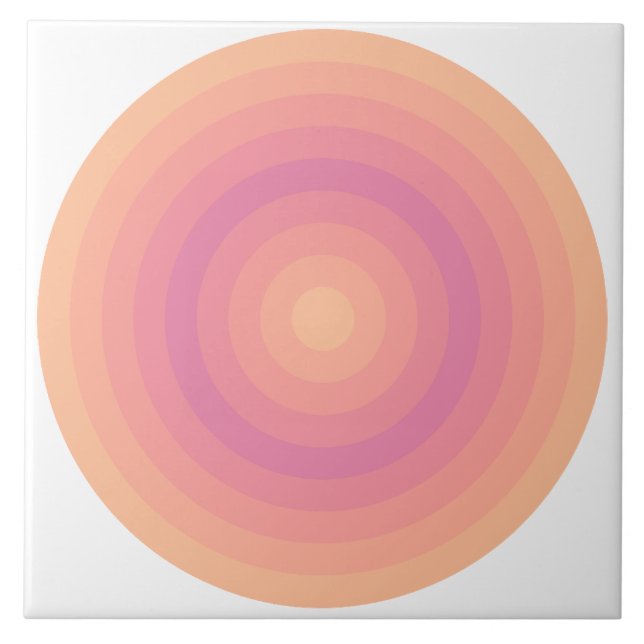 Fuzzy Peach Aurora Pink Circles Keramik Tile Fliese (Vorderseite)
