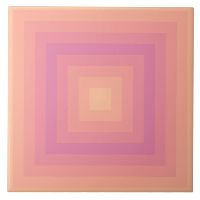 Fuzzy Peach Aurora Pink Quadrate Keramik Tile Fliese (Vorderseite)