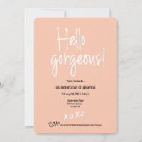 Fuzzy Peach Hello Gorgeous Galentine's Day XOXO