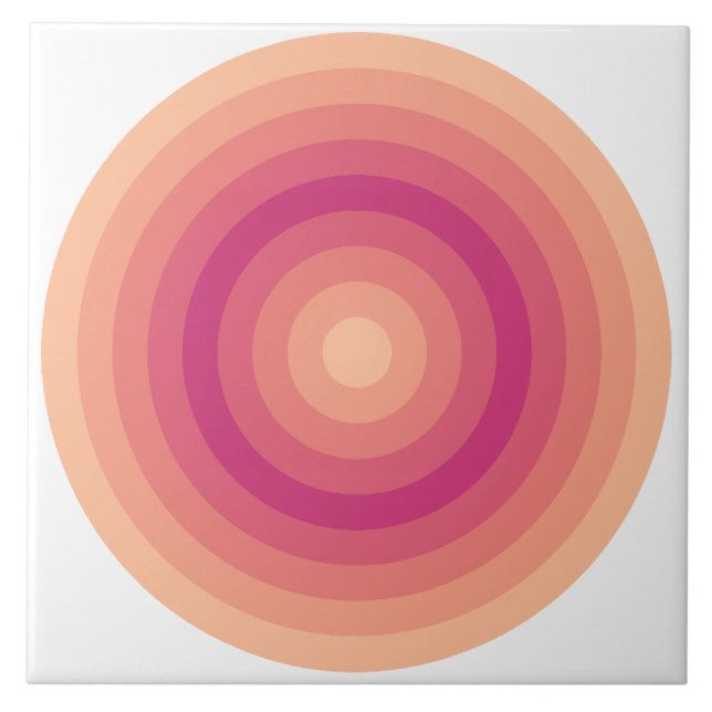 Fuzzy Peach Pinky Arrow Circles Keramik Tile Fliese (Vorderseite)
