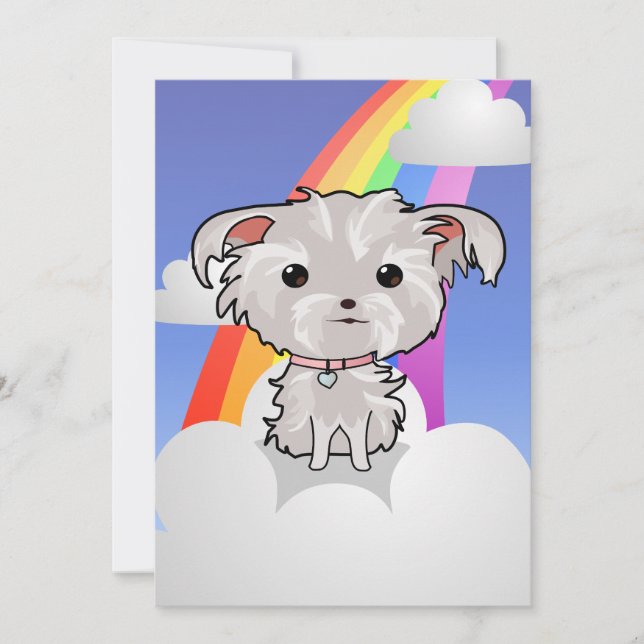 Fuzzy Puppy and Rainbow Einladung (Vorderseite)