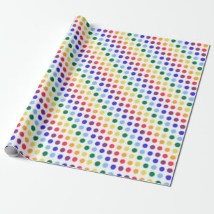 Fuzzy Rainbow Polka Dots Party Geschenkpapier