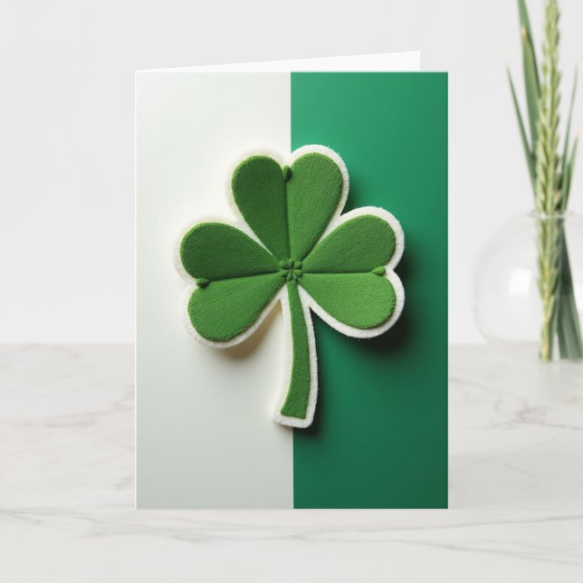 Fuzzy Shamrock Glückskarte Karte (Vorderseite)