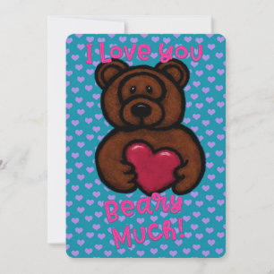 Fuzzy Teddy Bear Valentine Feiertagskarte