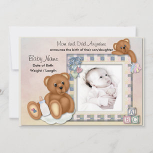 Fuzzy Teddy Bears Baby Ankündigung