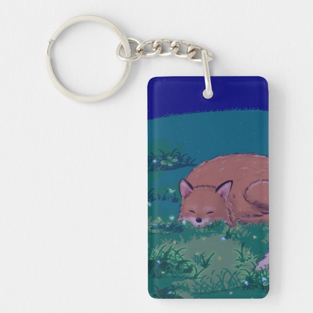 Fuzzy the Sleepy Fox Acrylic keychain  Schlüsselanhänger (Vorderseite)