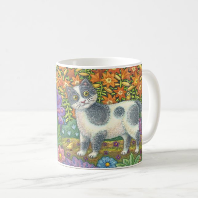 Fuzzy Wuzzy Kitten FOLK ART CAT TASSE *Anpassen (VorderseiteRechts)