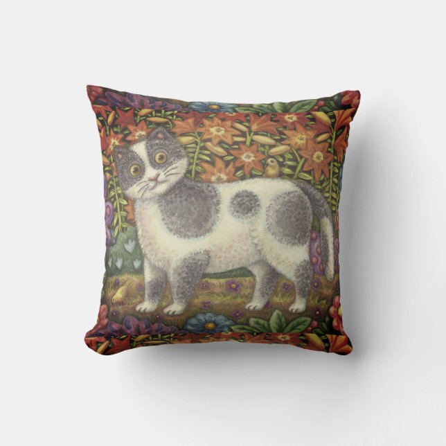 Fuzzy Wuzzy Kitten FOLKUNST KATZKRAFTPILLOW Kissen (Vorderseite)