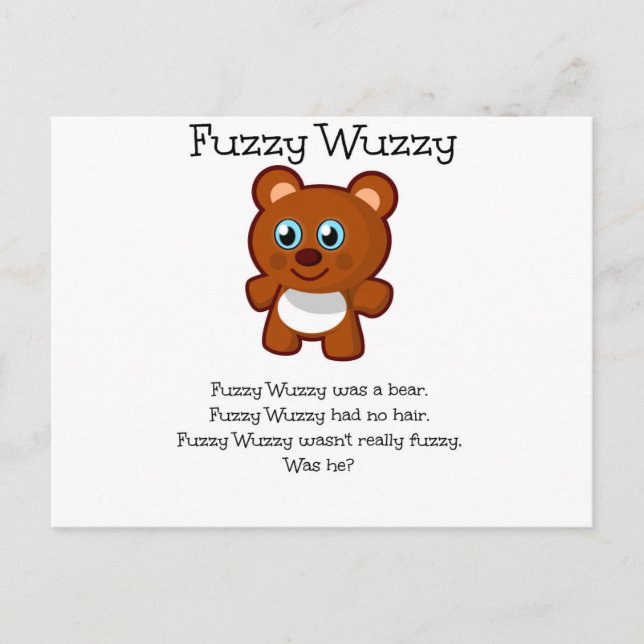 Fuzzy Wuzzy Postkarte (Vorderseite)