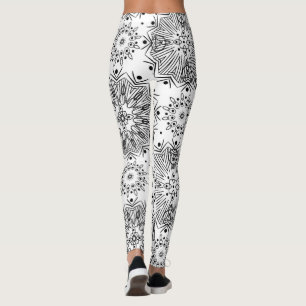 FuzzyFoxArt, Schwarz und Weiß Leggings