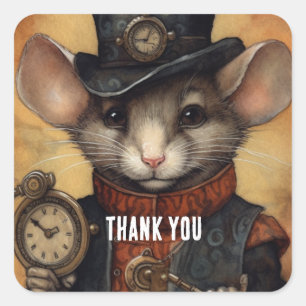 Fuzzypaws Steampunk Quadratischer Aufkleber