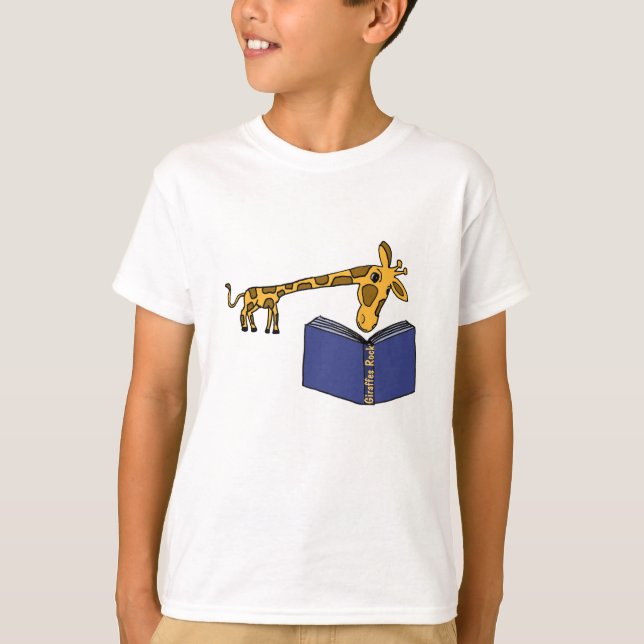 FV - Funny Giraffe Reading T - Shirt (Vorderseite)