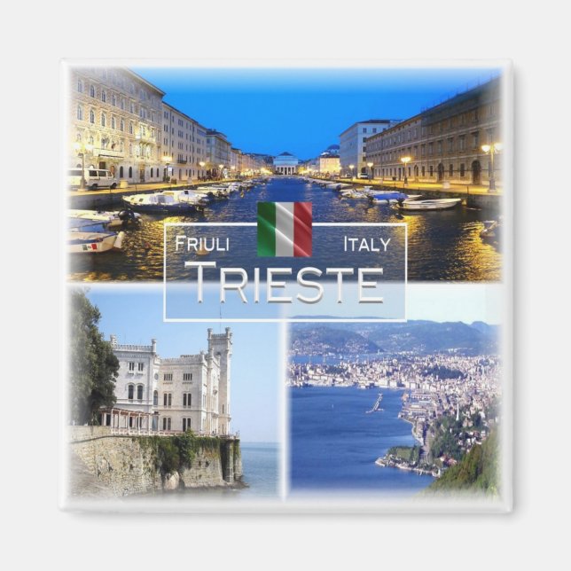 FVG030 TRIESTE, Mosaik, Italien, Kühlschrank Magnet (Vorne)