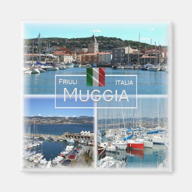 FVG032 MUGGIA - Mosaik - Italien - Kühlschrank Magnet (Vorne)