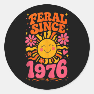 Fvibesl Seit 1976 Retro Sonne - Lustiger 50. Gebur Runder Aufkleber