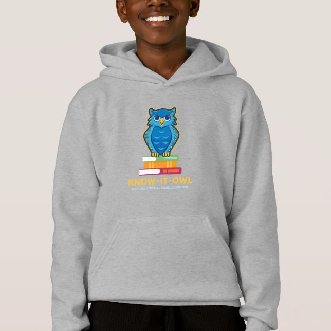 FVMS Alleswisser, grauer Kapuzenpullover Hoodie (Vorderseite)