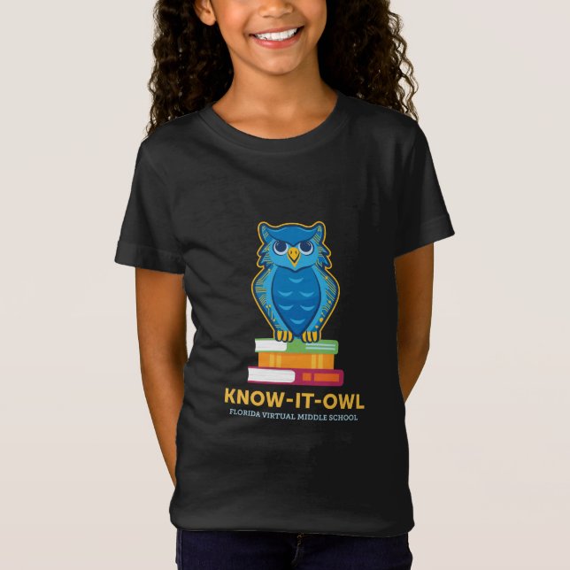 FVMS Know-it-All, Schwarze Jugend T-Shirt (Vorderseite)